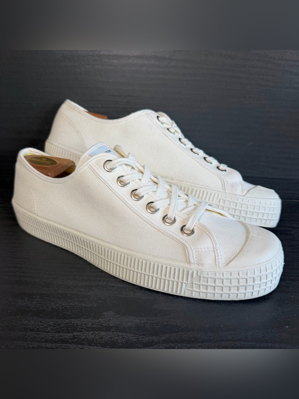Novesta Men’s Star Master Retro Sneakers Sz 46 / 12 US White Canvas Rubber Toe